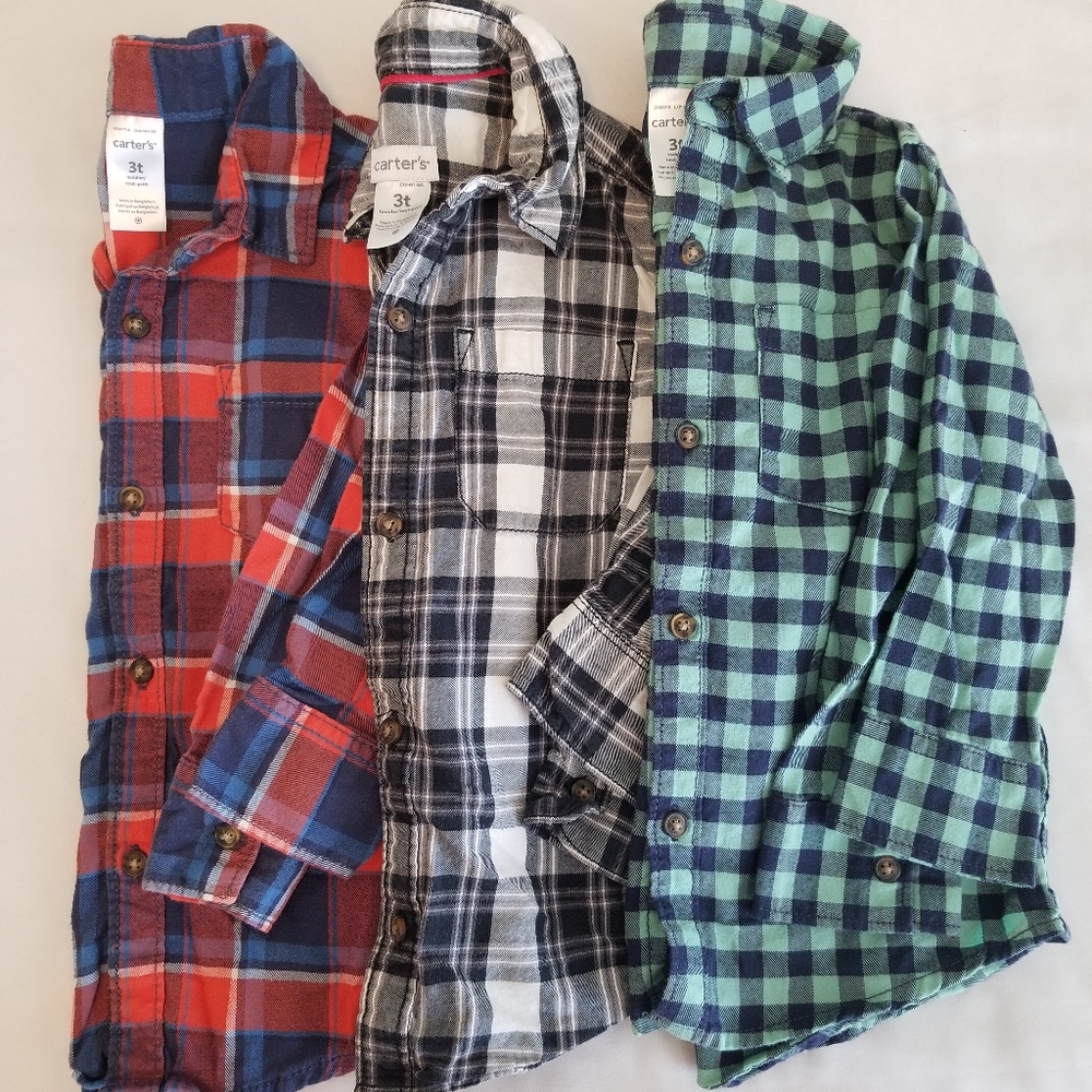 Carter's Plaid Button Ups 3T